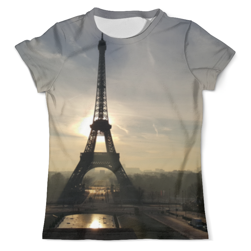 printio футболка с полной запечаткой для девочек эйфелева башня на закате Printio Футболка с полной запечаткой (мужская) Эйфелева башня на закате