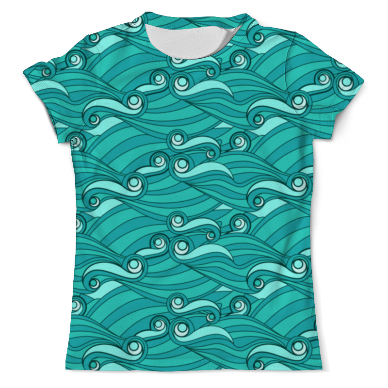 printio футболка с полной запечаткой мужская абстрактные штрихи Printio Футболка с полной запечаткой (мужская) Зелёные волны