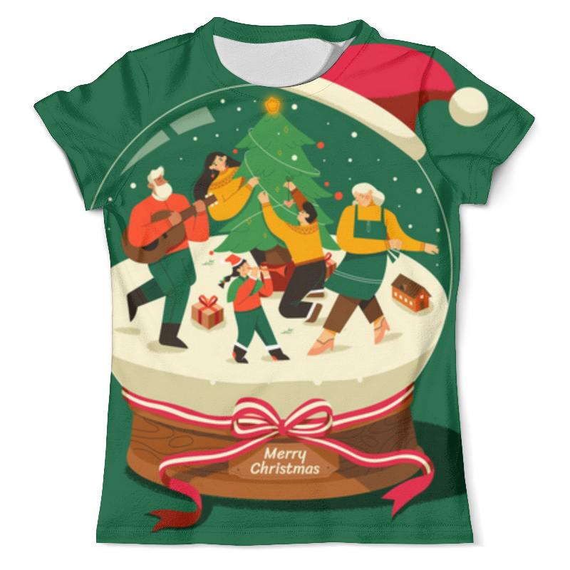 Printio Футболка с полной запечаткой (мужская) Новогодняя printio футболка с полной запечаткой женская merry christmas рокер санта