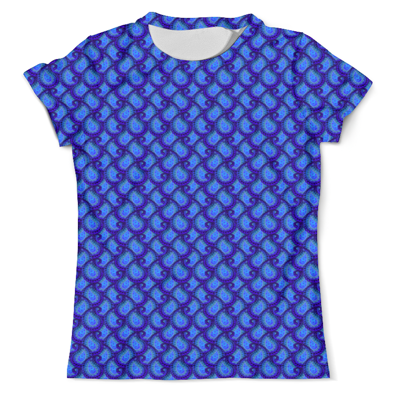 printio футболка с полной запечаткой мужская мужской орнамент пейсли Printio Футболка с полной запечаткой (мужская) Фиолетово-голубой орнамент для мужчин