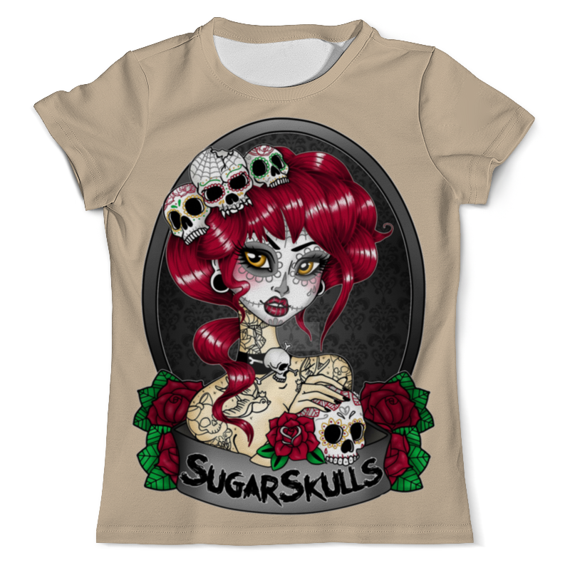 Printio Футболка с полной запечаткой (мужская) Sugar skull girl