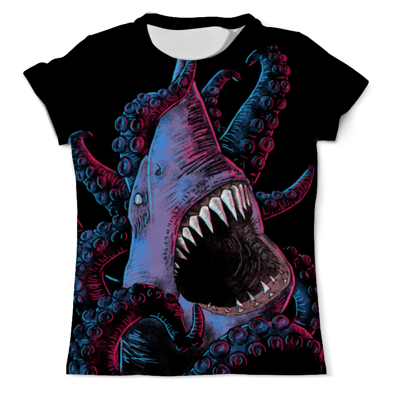 Printio Футболка с полной запечаткой (мужская) Акула vs осьминог printio футболка с полной запечаткой для девочек акула vs осьминог