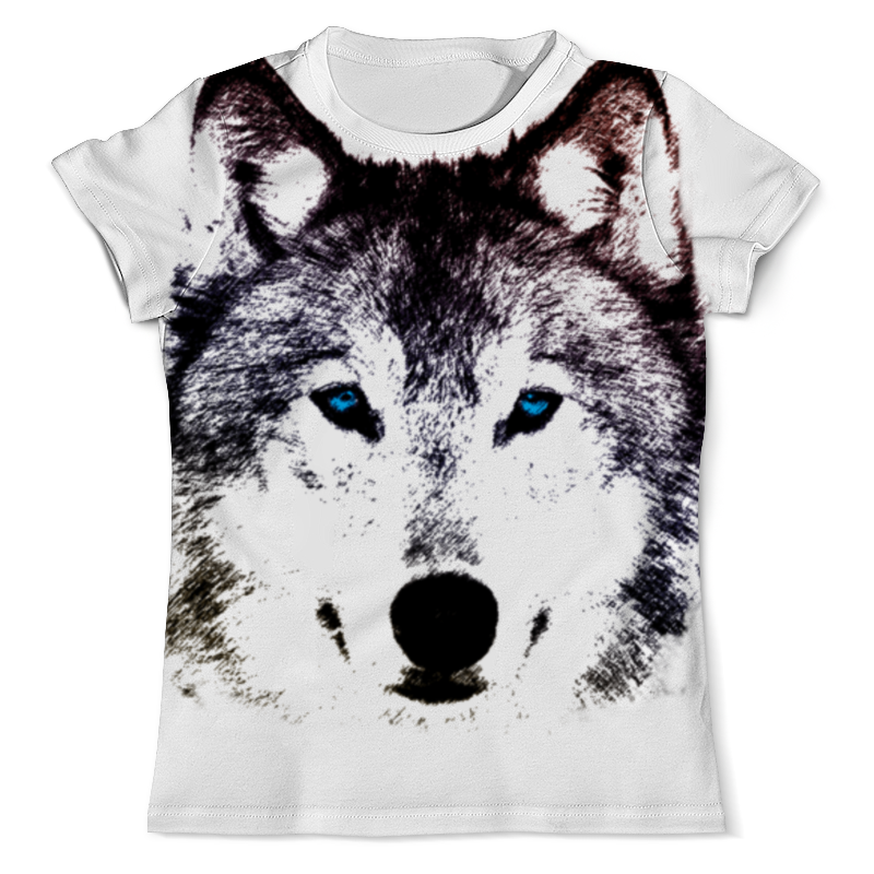 printio футболка с полной запечаткой мужская волк с голубыми глазами Printio Футболка с полной запечаткой (мужская) Волк (графика)