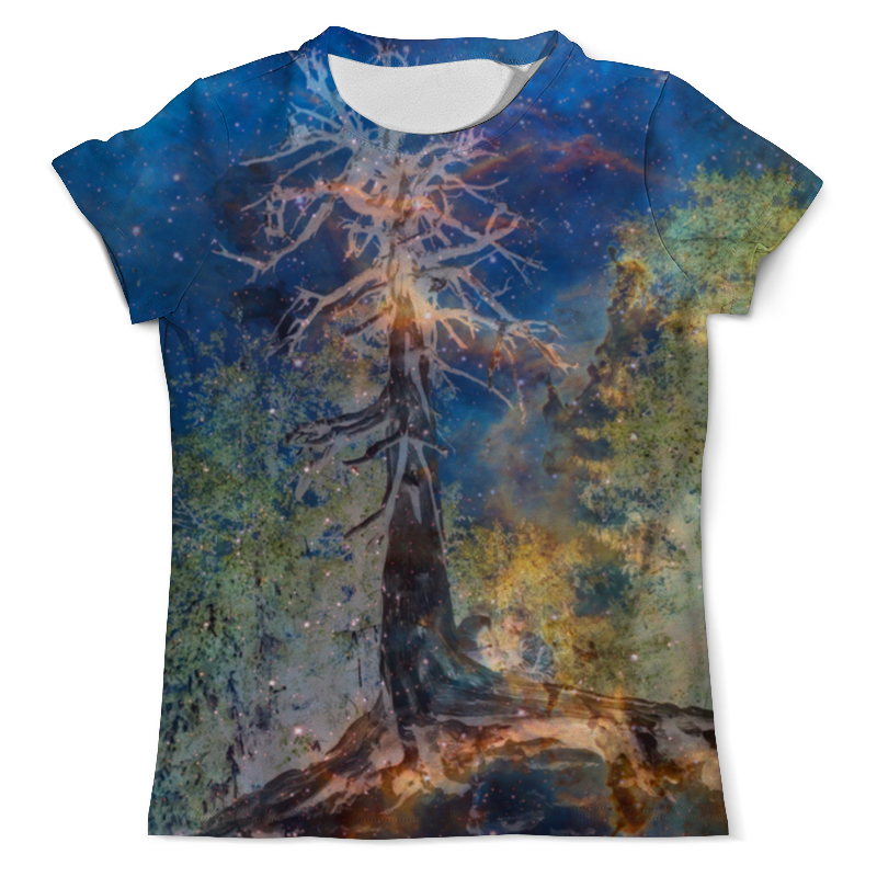 Printio Футболка с полной запечаткой (мужская) Космическая сосна printio футболка с полной запечаткой мужская лес мой храм туман над лесом