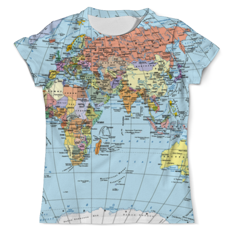 printio футболка с полной запечаткой для девочек политическая карикатура Printio Футболка с полной запечаткой (мужская) Карта мира