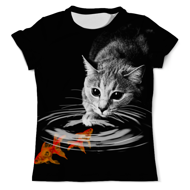 Printio Футболка с полной запечаткой (мужская) Кот и рыбки printio футболка с полной запечаткой для девочек кот и рыбки