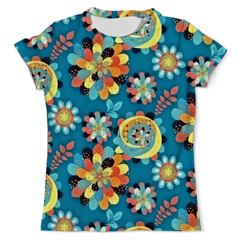Printio Футболка с полной запечаткой (мужская) Цветы в красках printio футболка с полной запечаткой мужская закат в красках