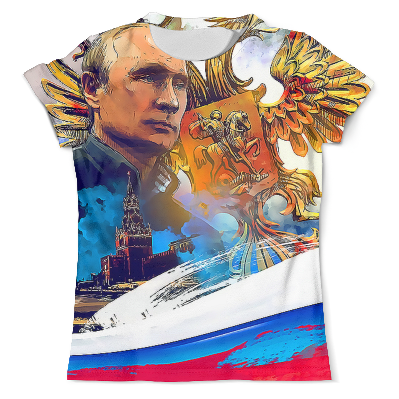 Printio Футболка с полной запечаткой (мужская) Путин printio футболка с полной запечаткой мужская путин и клинтон карикатура