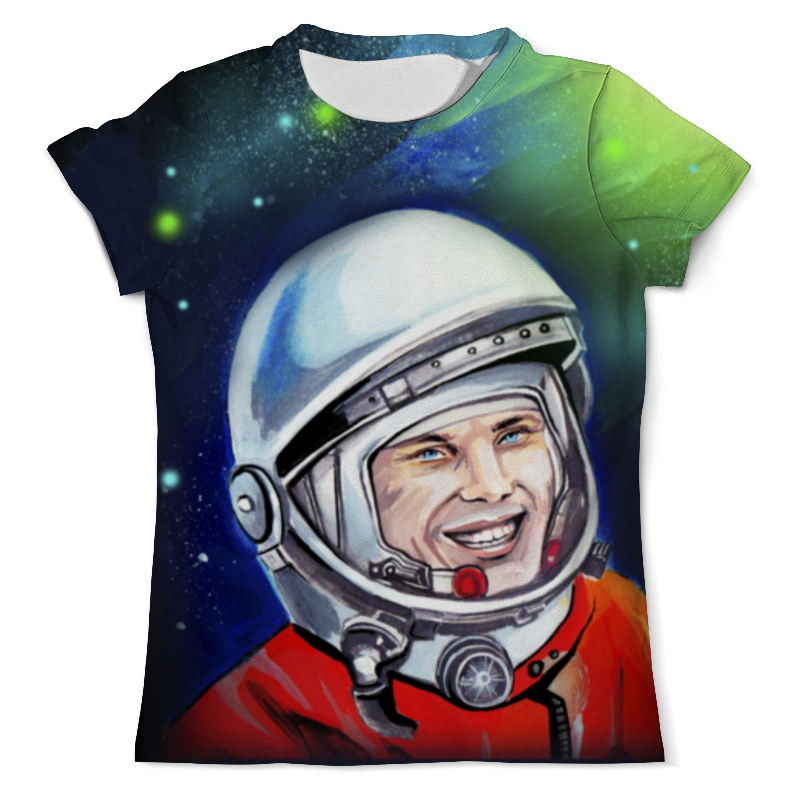 Printio Футболка с полной запечаткой (мужская) Гагарин в космосе мужская футболка телец покоритель сердец милый бык с сердцем l желтый