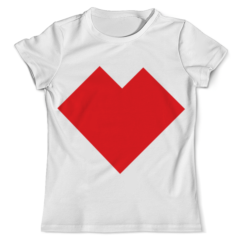 printio детский свитшот с полной запечаткой красное сердце танграм Printio Футболка с полной запечаткой (мужская) Красное сердце танграм
