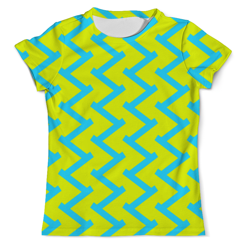 Printio Футболка с полной запечаткой (мужская) Желто-голубой узор printio футболка с полной запечаткой мужская желто зеленый узор
