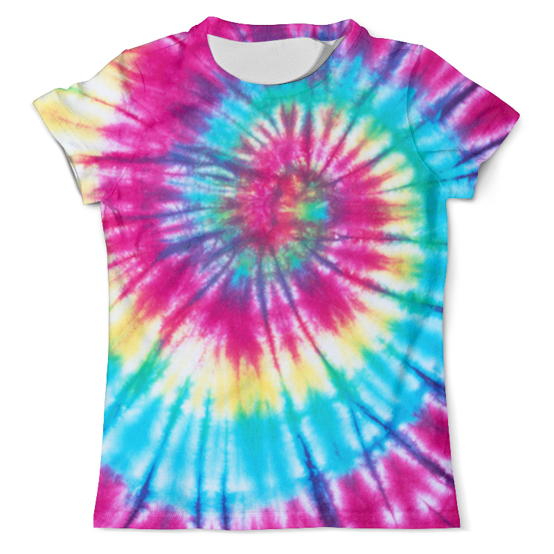 Printio Футболка с полной запечаткой (мужская) Tie-dye яркая фиолетовая голубая спираль