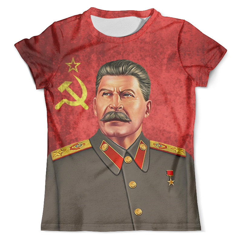 Printio Футболка с полной запечаткой (мужская) Stalin (flag)