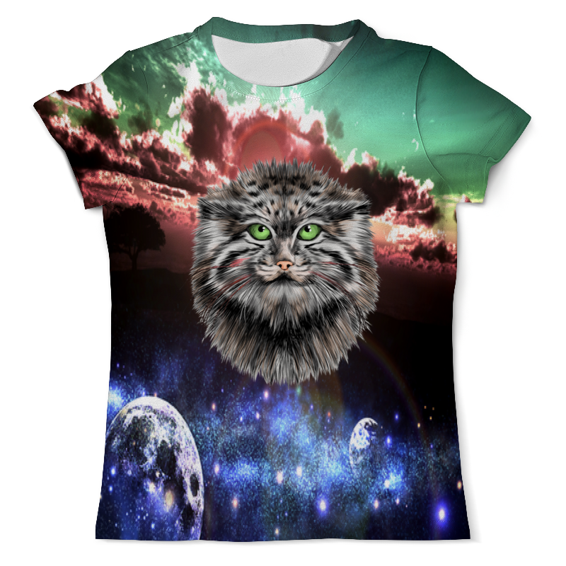 мужская футболка кот в космосе 2xl красный Printio Футболка с полной запечаткой (мужская) Кот в космосе