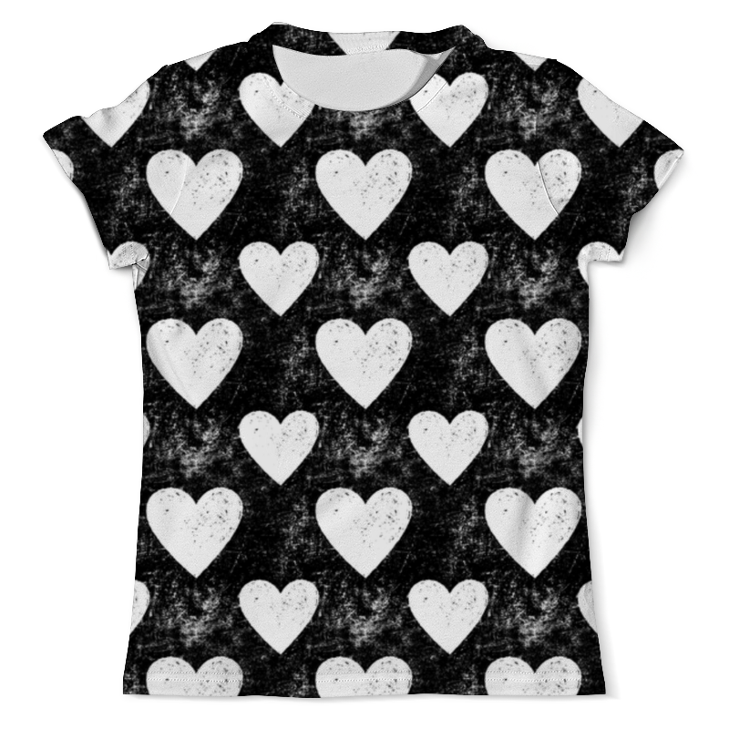 Printio Футболка с полной запечаткой (мужская) Черно-белые сердца printio футболка с полной запечаткой для девочек черно белые сердца