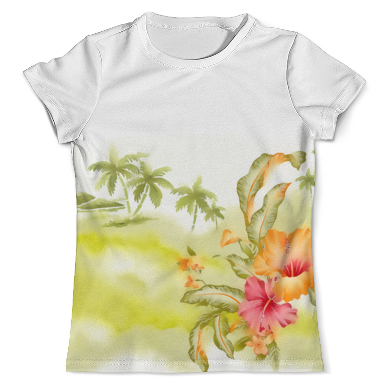 Printio Футболка с полной запечаткой (мужская) Тропические цветы, пальмы. printio футболка с полной запечаткой мужская тропические цветы