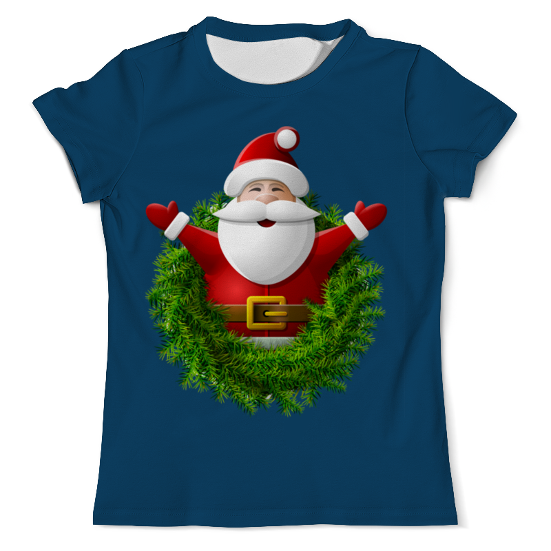 рождественская футболка для отпуска с санта клаусом Printio Футболка с полной запечаткой (мужская) Санта