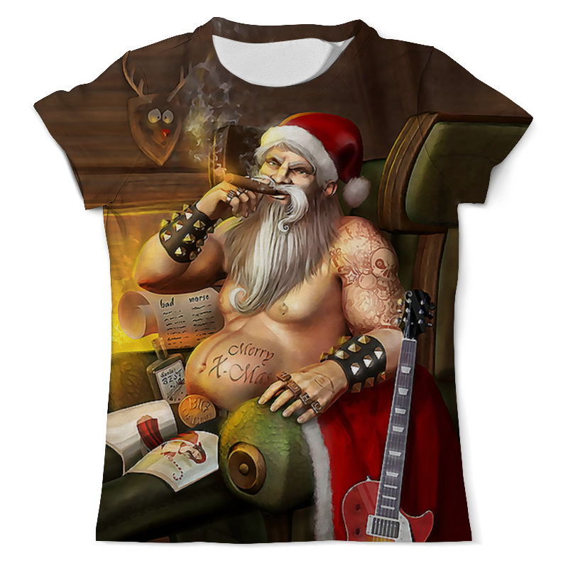 Printio Футболка с полной запечаткой (мужская) Santa biker printio футболка с полной запечаткой мужская bad santa