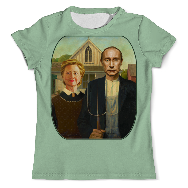 Printio Футболка с полной запечаткой (мужская) Путин и клинтон - карикатура printio футболка с полной запечаткой мужская политическая карикатура