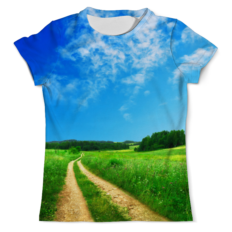 printio футболка с полной запечаткой мужская сельская дорога летом Printio Футболка с полной запечаткой (мужская) Сельская дорога летом