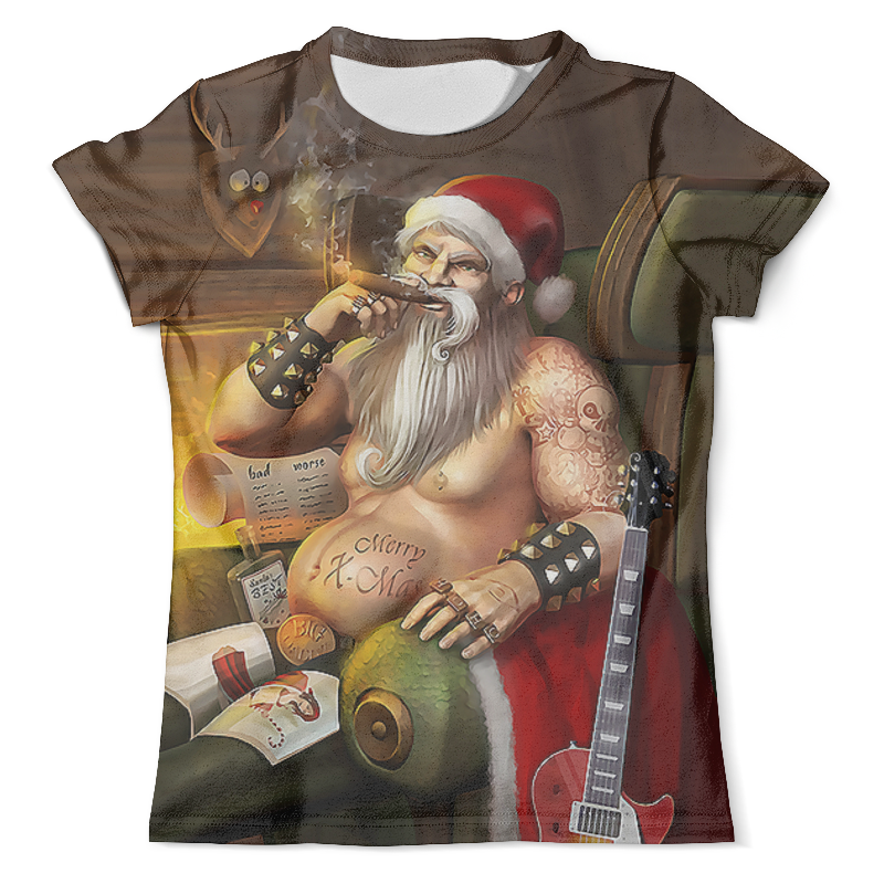Printio Футболка с полной запечаткой (мужская) Santa biker_ printio футболка с полной запечаткой мужская bad santa