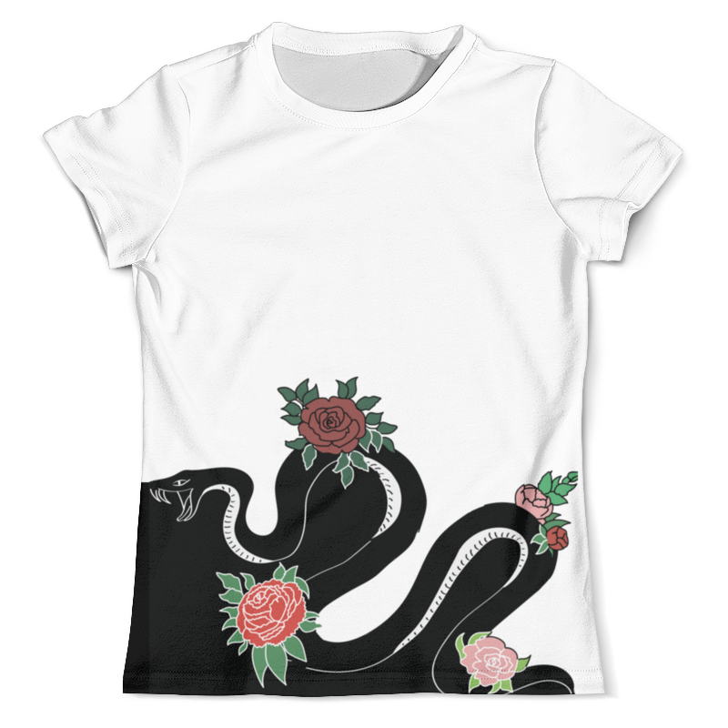 Printio Футболка с полной запечаткой (мужская) Змея с розами printio футболка с полной запечаткой мужская черная змея
