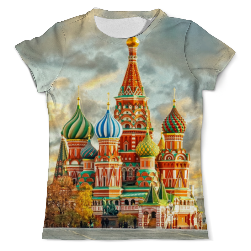 printio футболка классическая храм василия блаженного Printio Футболка с полной запечаткой (мужская) Москва (россия)