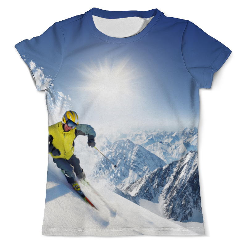Printio Футболка с полной запечаткой (мужская) Зимняя скорость printio футболка с полной запечаткой мужская горный баран лыжник