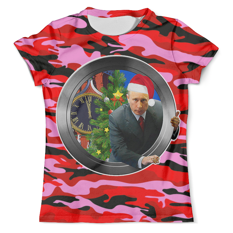 Printio Футболка с полной запечаткой (мужская) С новым годом! (путин)