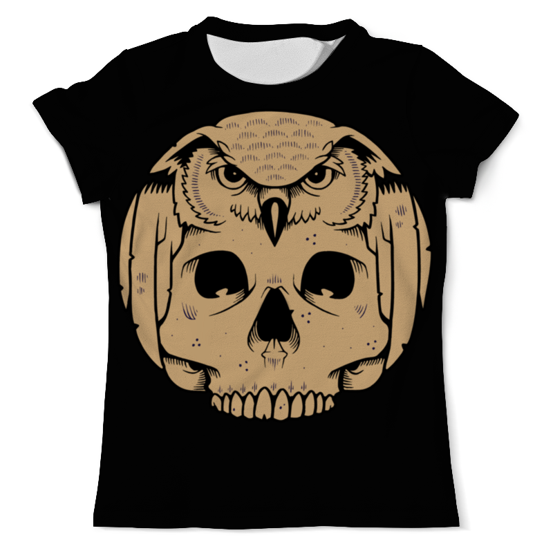 printio футболка с полной запечаткой мужская floral owl Printio Футболка с полной запечаткой (мужская) Owl scull / сова с черепом