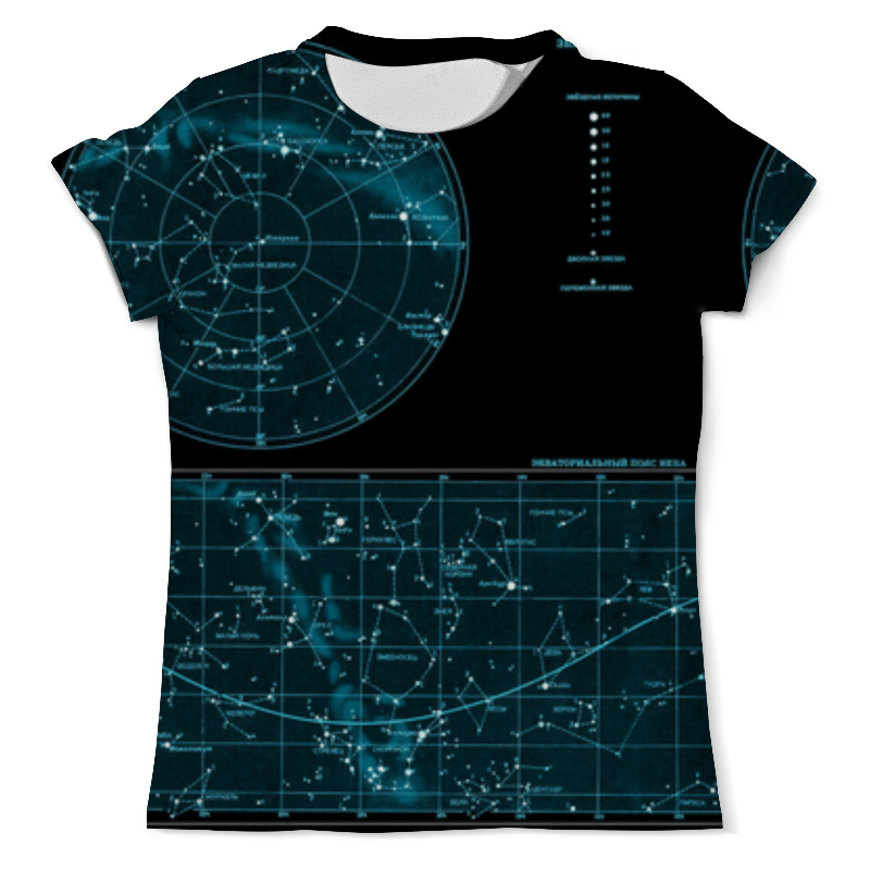 Printio Футболка с полной запечаткой (мужская) Карта звёздного неба printio подушка 40x40 см с полной запечаткой карта звёздного неба