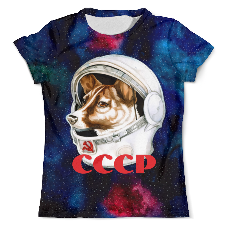 Printio Футболка с полной запечаткой (мужская) Собака в космосе printio футболка с полной запечаткой для мальчиков собака в космосе