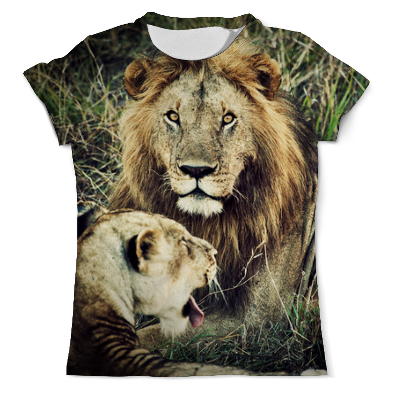 Printio Футболка с полной запечаткой (мужская) Лев и львица мужская футболка влюбленные лев и львица m желтый