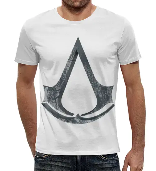 Заказать мужскую футболку в Москве. Футболка с полной запечаткой (мужская) Assassin’s Creed от GeekFox  - готовые дизайны и нанесение принтов.