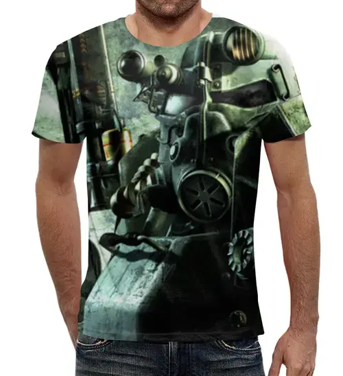 Заказать мужскую футболку в Москве. Футболка с полной запечаткой (мужская) Fallout от Дмитрий Тарасов - готовые дизайны и нанесение принтов.