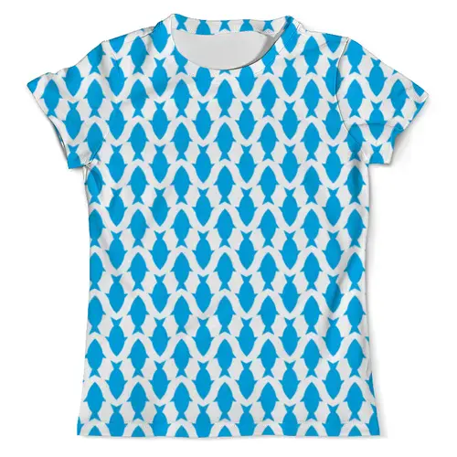 Заказать мужскую футболку в Москве. Футболка с полной запечаткой (мужская) голубые рыбы от irinavk - готовые дизайны и нанесение принтов.