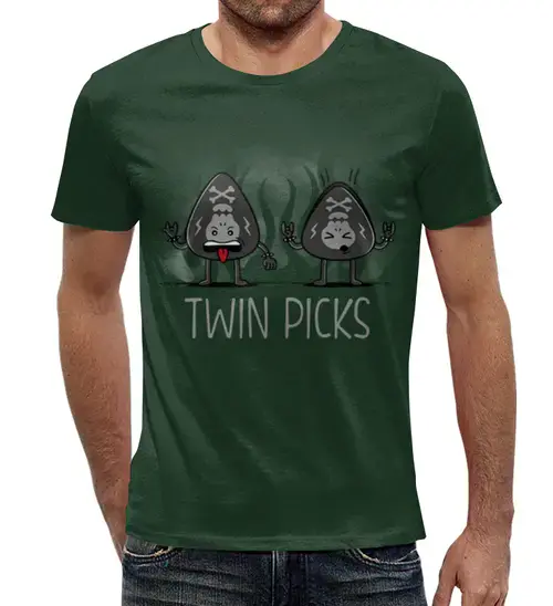 Заказать мужскую футболку в Москве. Футболка с полной запечаткой (мужская) Twin Picks от T-shirt print  - готовые дизайны и нанесение принтов.