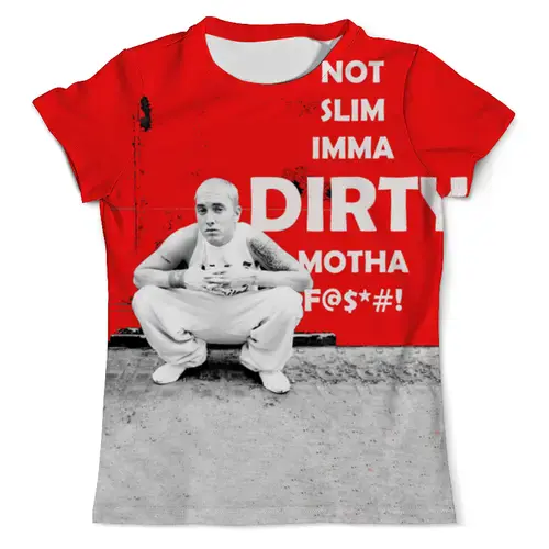 Заказать мужскую футболку в Москве. Футболка с полной запечаткой (мужская) Eminem от Vladec11 - готовые дизайны и нанесение принтов.
