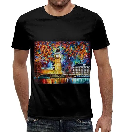 Заказать мужскую футболку в Москве. Футболка с полной запечаткой (мужская) Лондон от Fil6 - готовые дизайны и нанесение принтов.