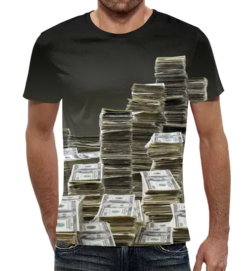 Заказать мужскую футболку в Москве. Футболка с полной запечаткой (мужская) Money от THE_NISE  - готовые дизайны и нанесение принтов.
