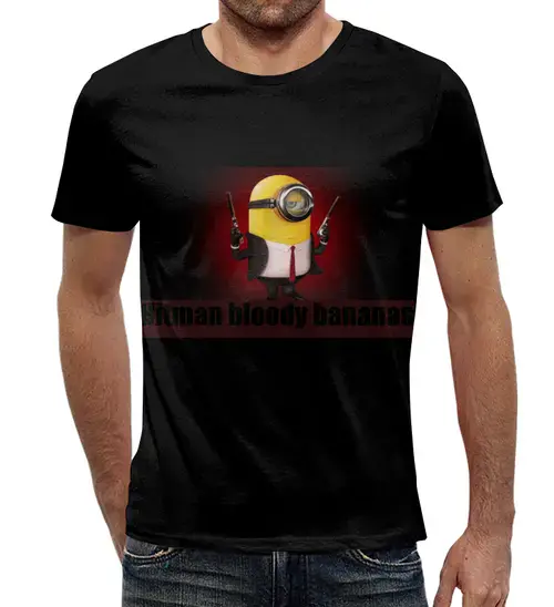 Заказать мужскую футболку в Москве. Футболка с полной запечаткой (мужская) Hitman bloody bananas от o.malysheva@me.com - готовые дизайны и нанесение принтов.
