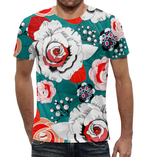 Заказать мужскую футболку в Москве. Футболка с полной запечаткой (мужская) Fashion Flower от THE_NISE  - готовые дизайны и нанесение принтов.