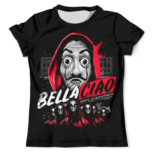 Заказать мужскую футболку в Москве. Футболка с полной запечаткой (мужская) Bella Ciao от T-shirt print  - готовые дизайны и нанесение принтов.