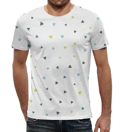 Заказать мужскую футболку в Москве. Футболка с полной запечаткой (мужская) Треугольники от Никита Коледенков - готовые дизайны и нанесение принтов.