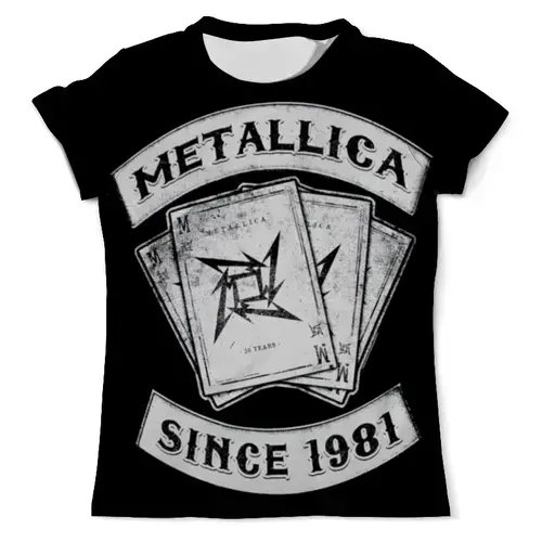 Заказать мужскую футболку в Москве. Футболка с полной запечаткой (мужская) Metallica от Leichenwagen - готовые дизайны и нанесение принтов.