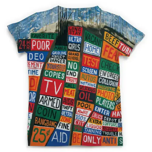 Заказать мужскую футболку в Москве. Футболка с полной запечаткой (мужская) Radiohead Album full print T-Shirt от ksnkch - готовые дизайны и нанесение принтов.
