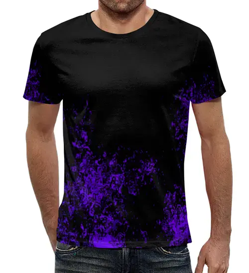 Заказать мужскую футболку в Москве. Футболка с полной запечаткой (мужская) Фиолетовая краска от Fonzo - готовые дизайны и нанесение принтов.
