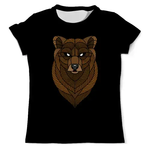 Заказать мужскую футболку в Москве. Футболка с полной запечаткой (мужская) Этно медведь от nadegda - готовые дизайны и нанесение принтов.