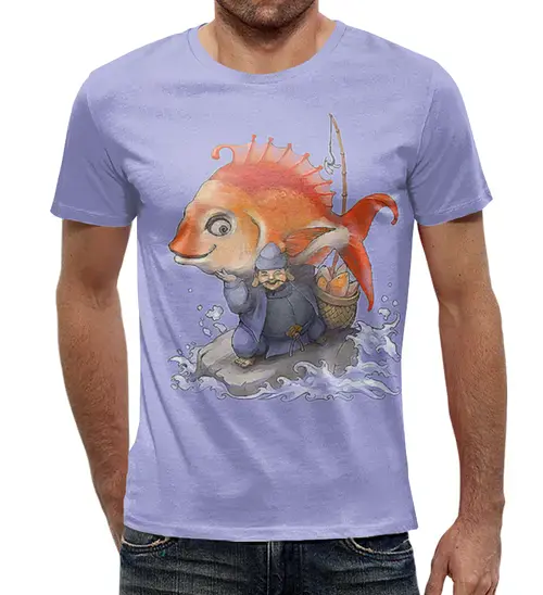 Заказать мужскую футболку в Москве. Футболка с полной запечаткой (мужская) Рыбалка (1) от T-shirt print  - готовые дизайны и нанесение принтов.