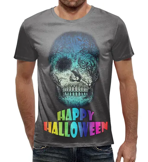 Заказать мужскую футболку в Москве. Футболка с полной запечаткой (мужская) Halloween     от T-shirt print  - готовые дизайны и нанесение принтов.